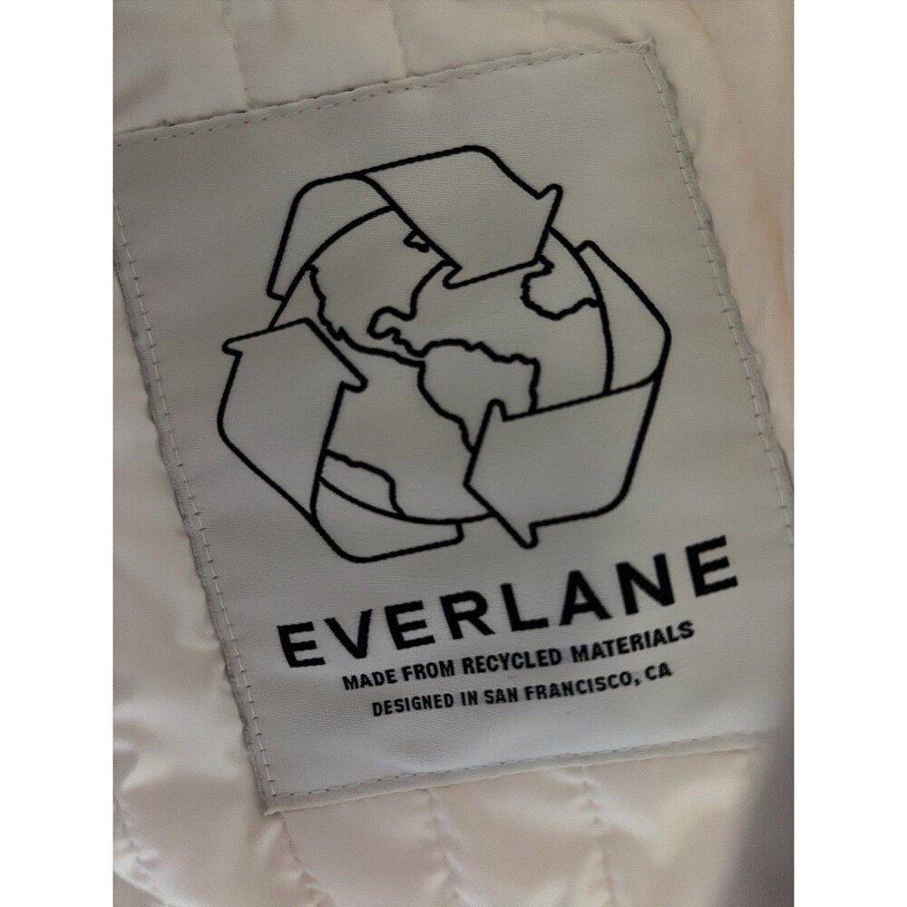 Everlane Ivory Cream Quilted Jacket XS Minimalist Button Front Coat - Picture 8 of 9